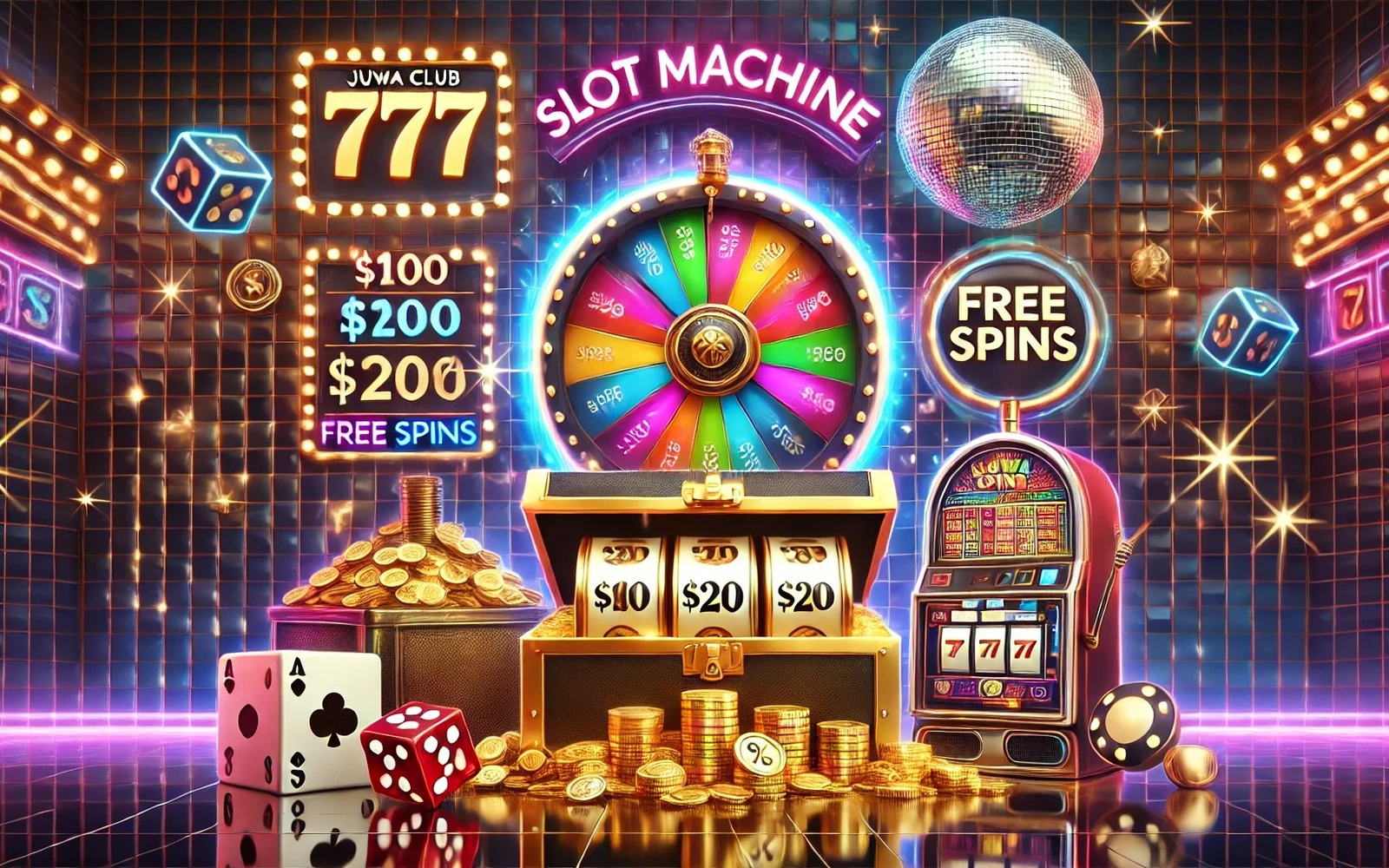 Visual reel permainan slot dengan efek cahaya
